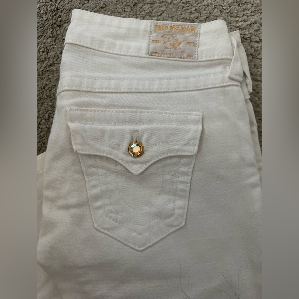 White and gold true religion jeans good condition! Super y2k! - Picture 2 of 4